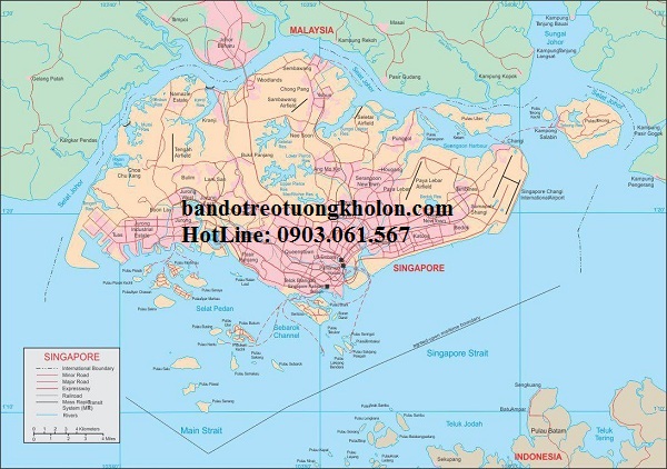 Bản đồ nước Singapore khổ lớn