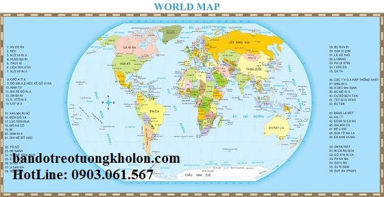 Bản đồ thế giới khổ lớn mẫu 26