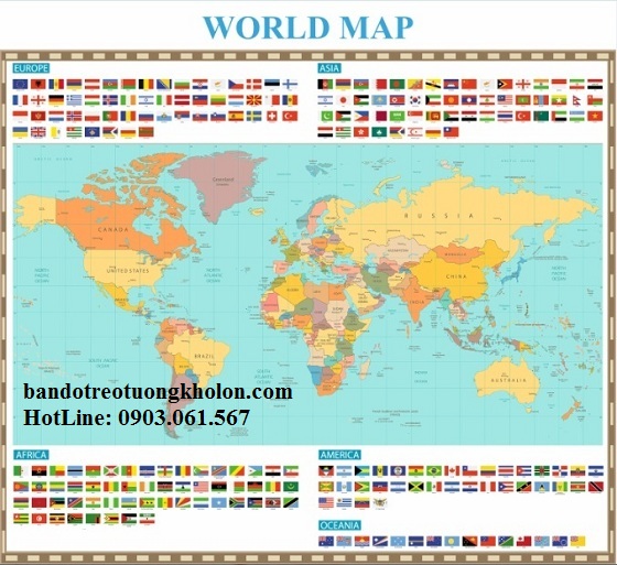 Bản đồ thế giới khổ lớn mẫu 35