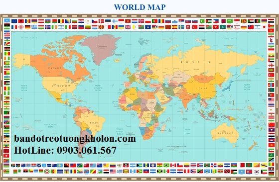 Bản đồ thế giới khổ lớn mẫu 37