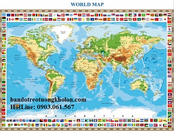 Bản đồ thế giới khổ lớn mẫu 38