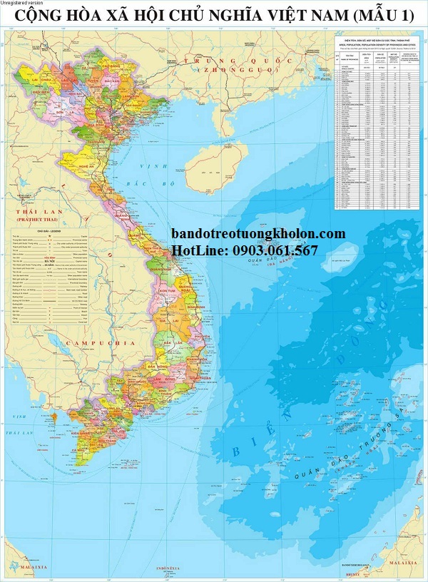 Bản đồ Việt Nam khổ lớn mẫu 1