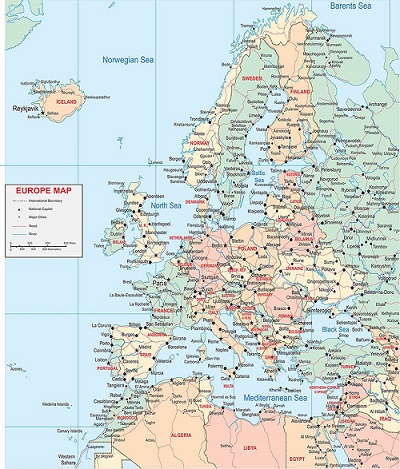 Bản đồ Châu Âu khổ lớn