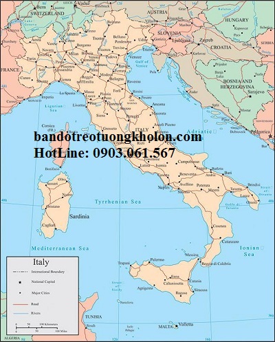 Bản đồ nước Ý khổ lớn