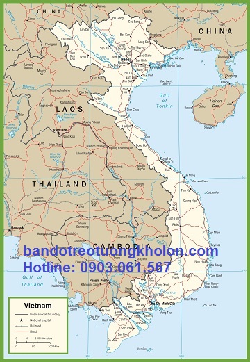 Bản đồ Việt Nam Khổ (cỡ) lớn - nhỏ