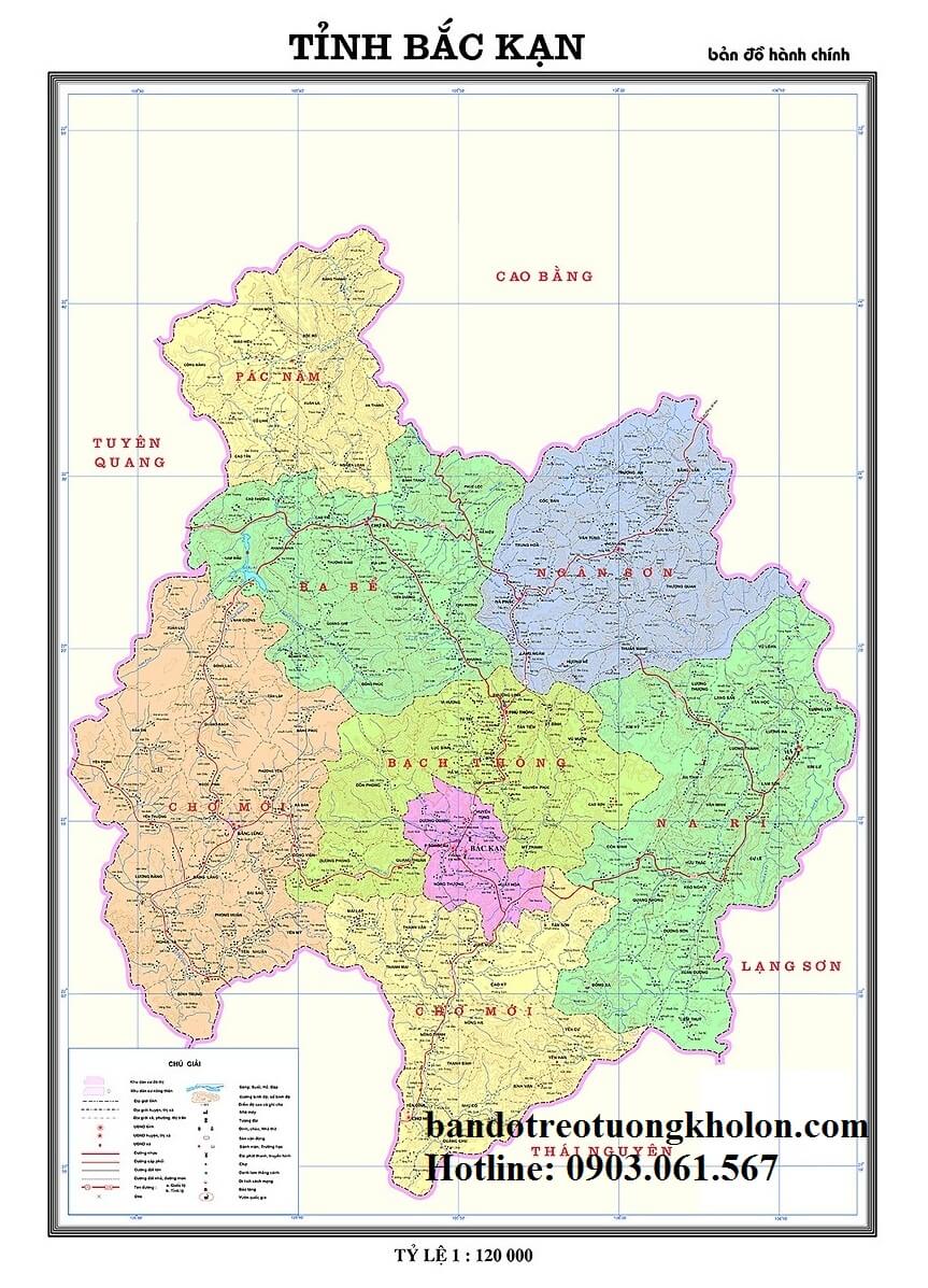 Bản Đồ Tỉnh Bắc Kạn Khổ Lớn