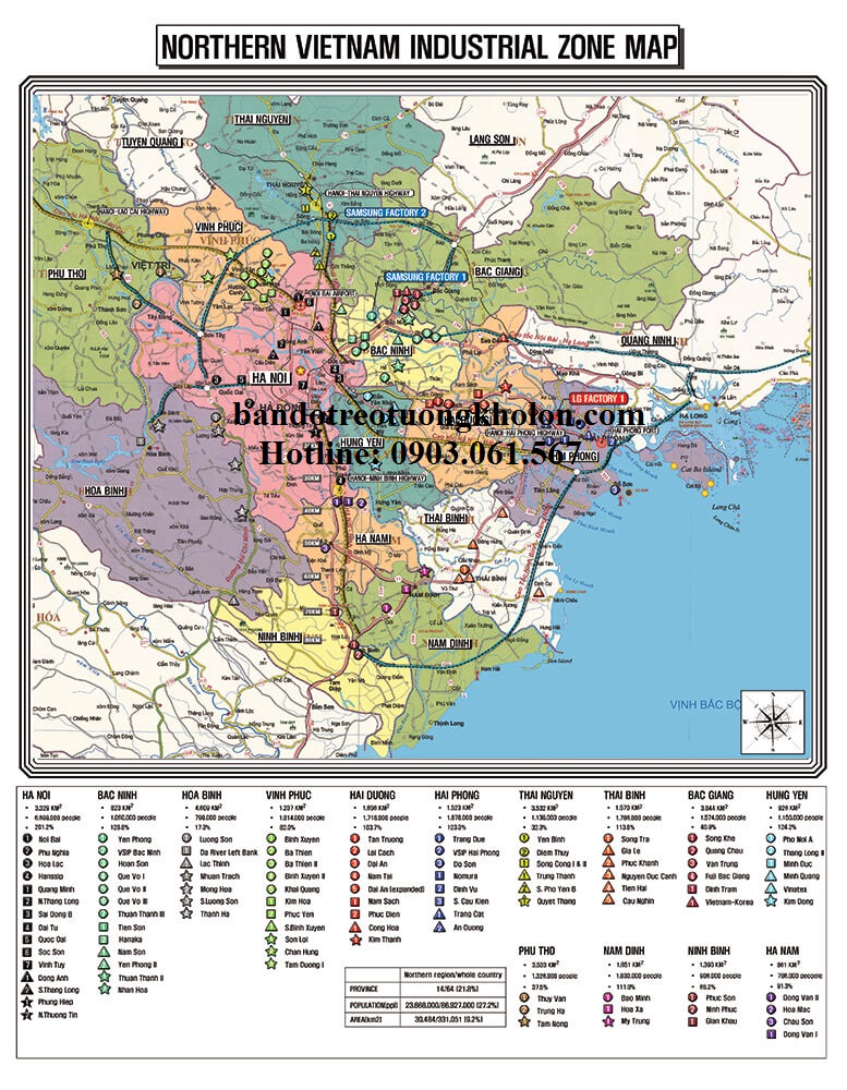 Bản Đồ Khu Công Nghiệp Miền Bắc