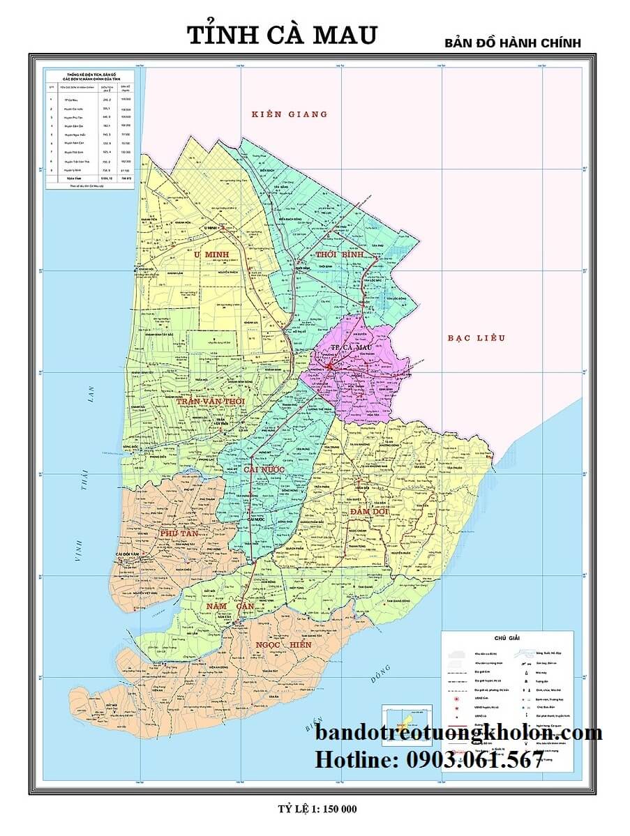 Bản Đồ Tỉnh Cà Mau