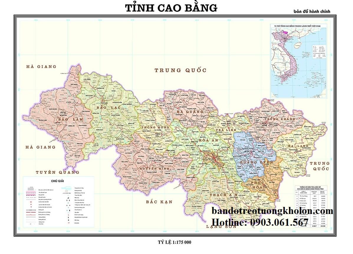 Bản Đồ Tỉnh Cao Bằng Khổ Lớn