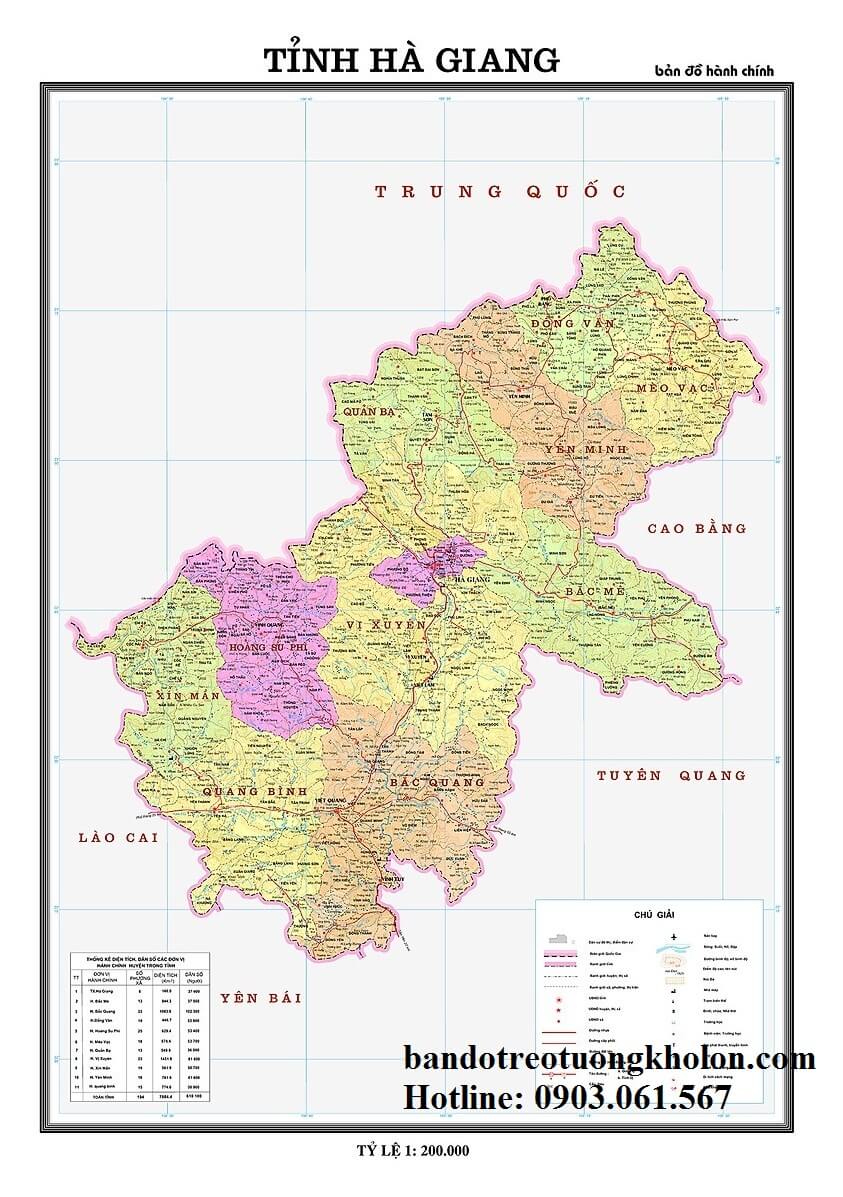 Bản Đồ Tỉnh Hà Giang Khổ Lớn