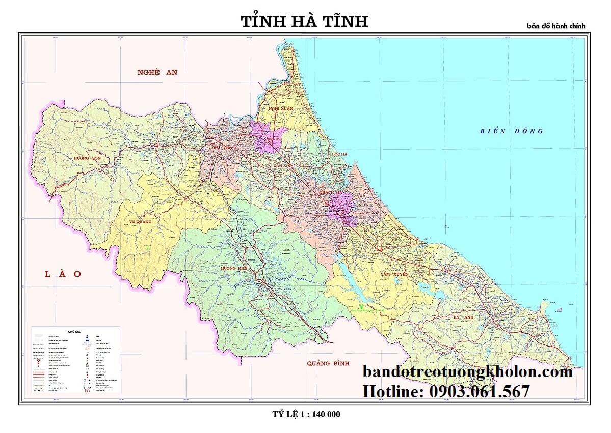 Bản Đồ Tỉnh Hà Tĩnh Khổ Lớn