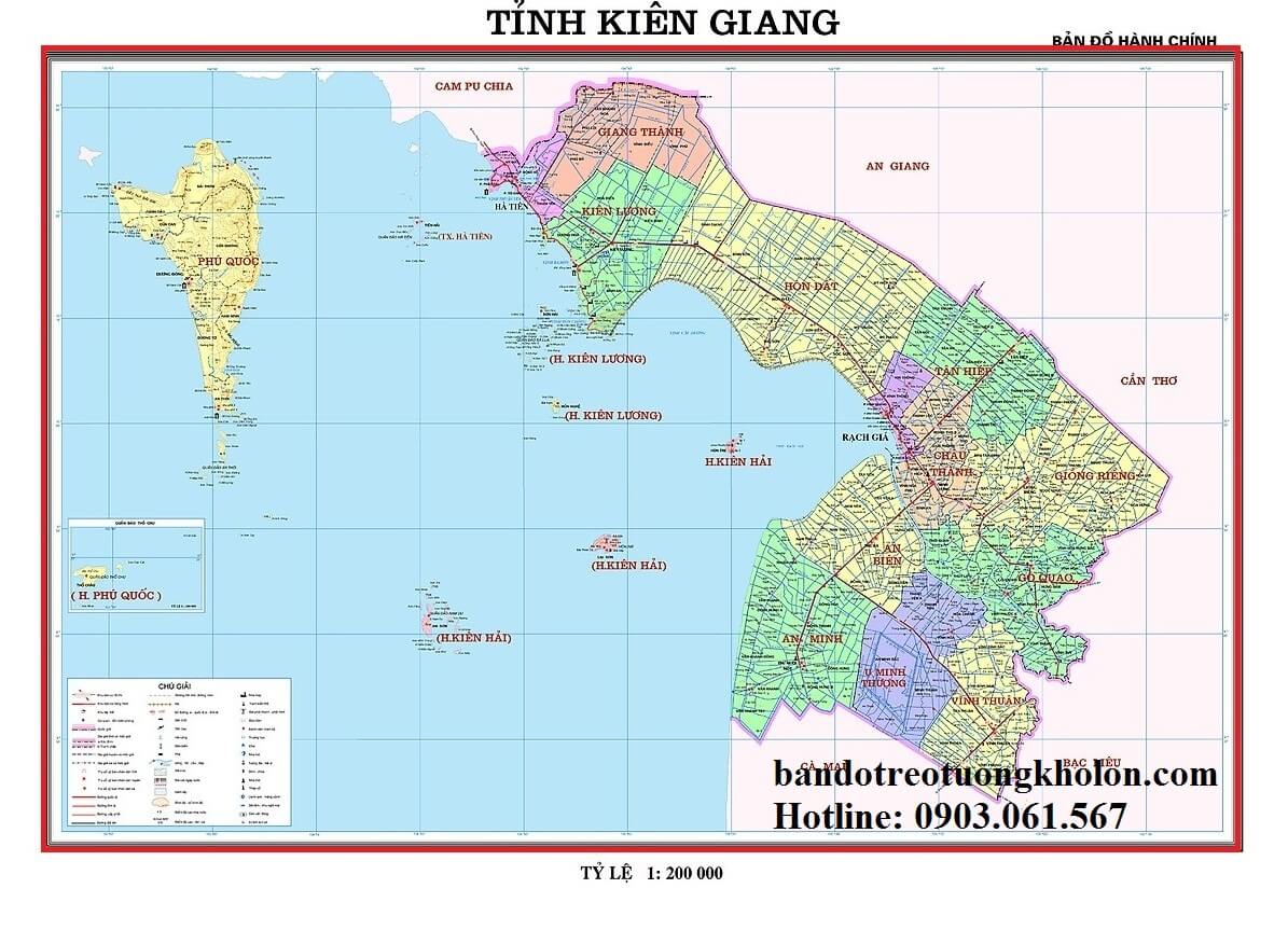 Bản Đồ Tỉnh Kiên Giang Khổ Lớn
