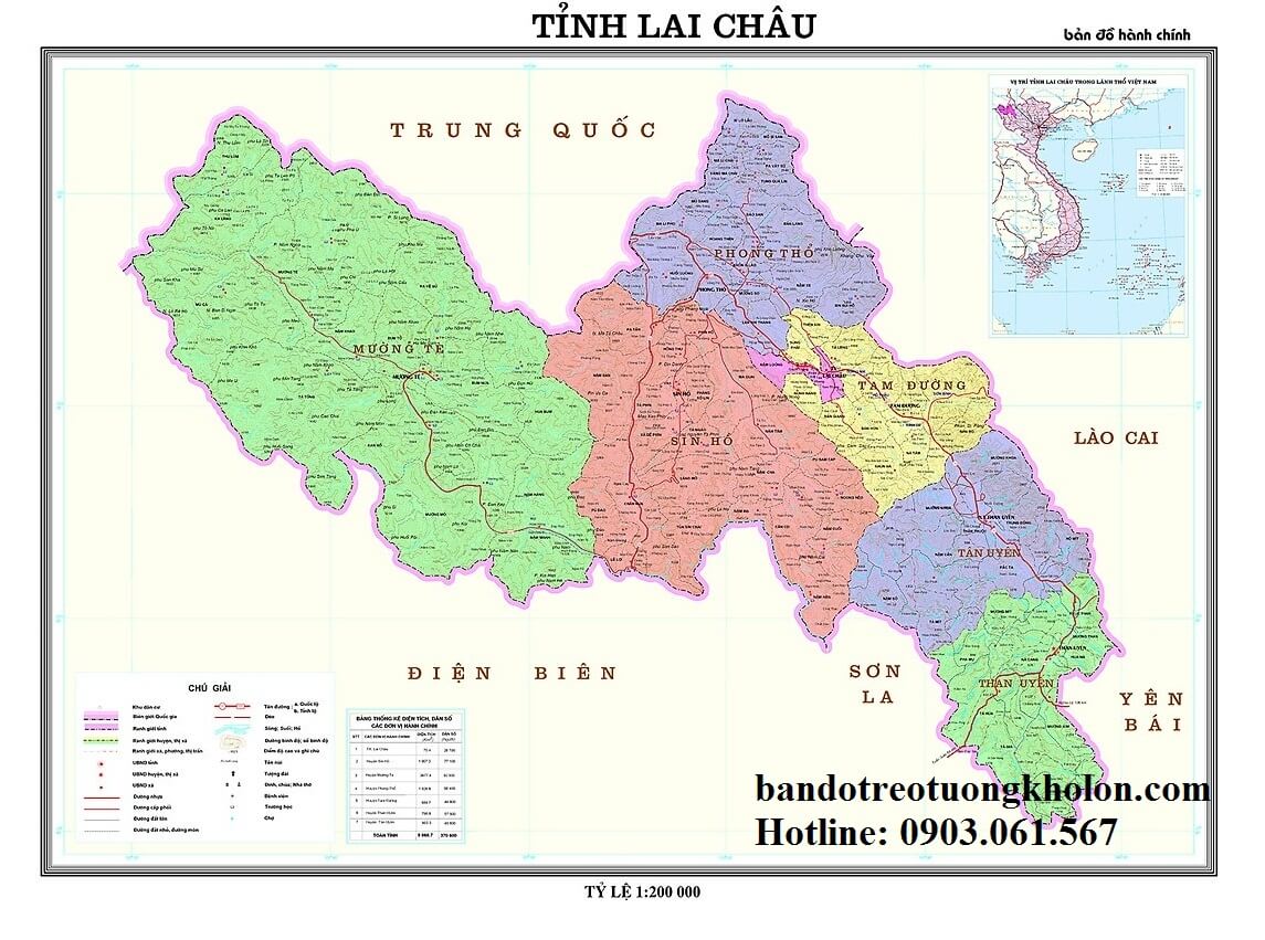 Bản Đồ Tỉnh Lai Châu Khổ Lớn