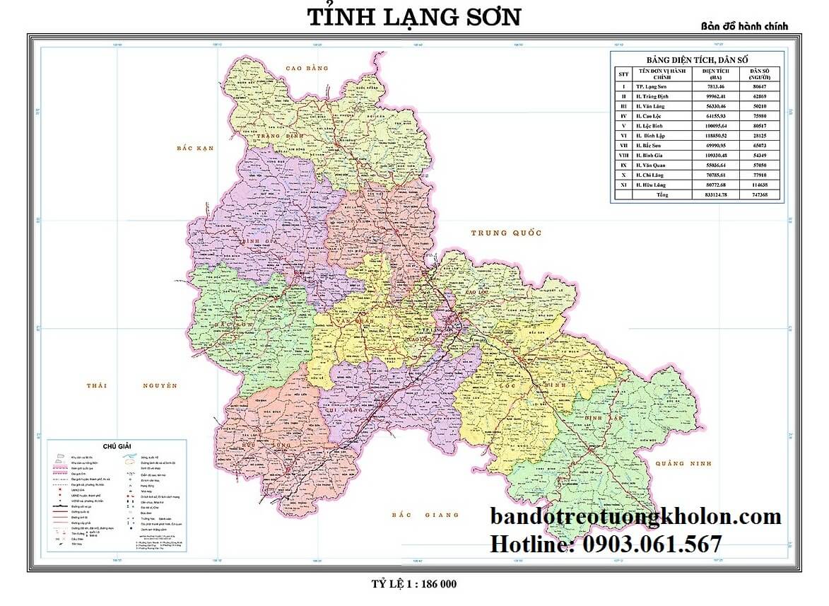 Bản Đồ Tỉnh Lạng Sơn Khổ Lớn