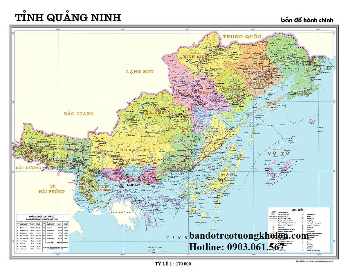 Bản Đồ Tỉnh Quảng Ninh Khổ Lớn