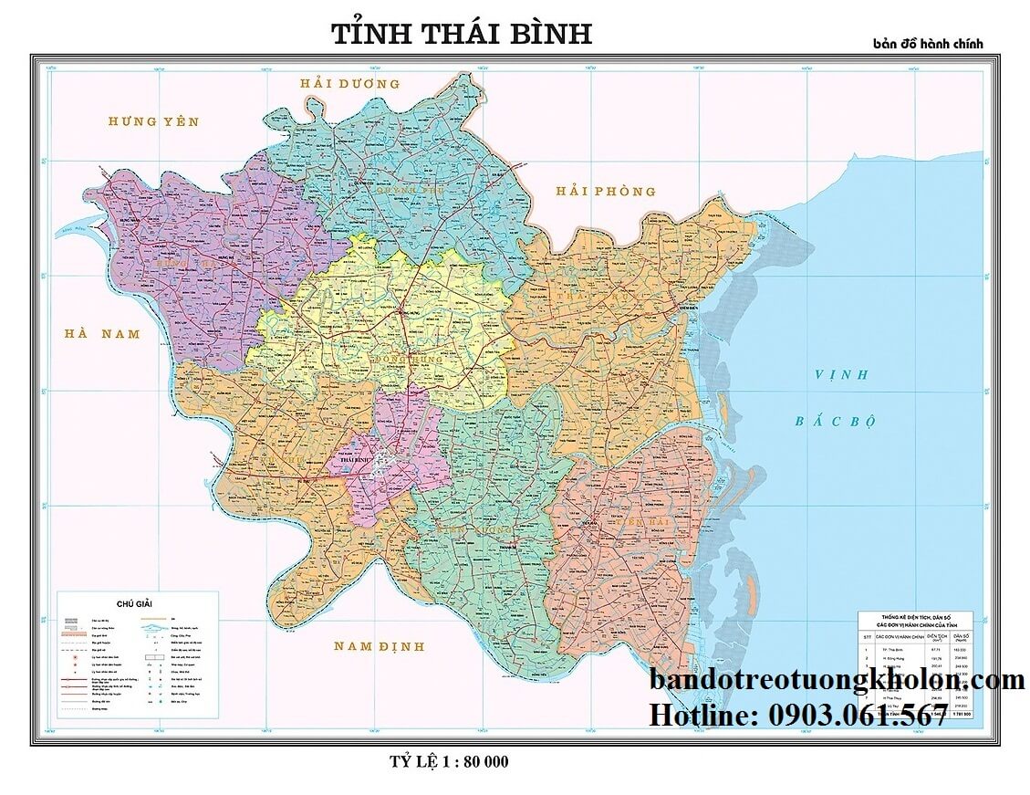 Bản Đồ Tỉnh Thái Bình Khổ Lớn