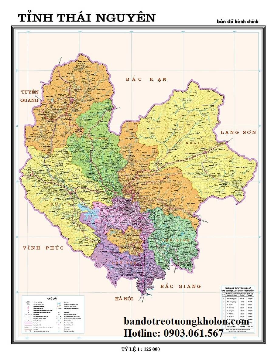 Bản Đồ Tỉnh Thái Nguyên
