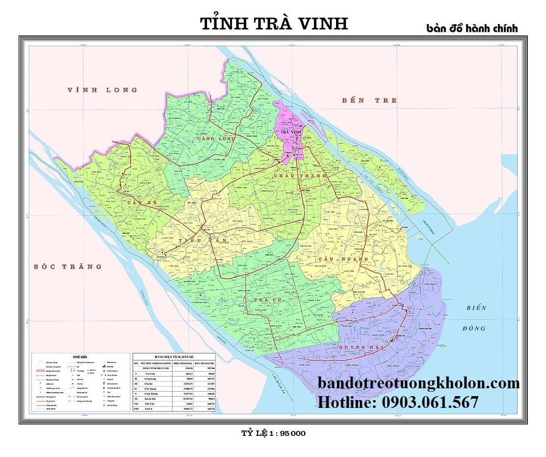 Bản Đồ Tỉnh Trà Vinh Khổ Lớn