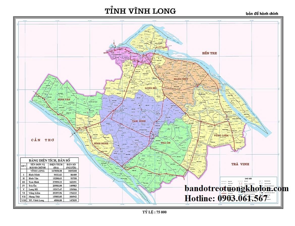 Bản Đồ Tỉnh Vĩnh Long