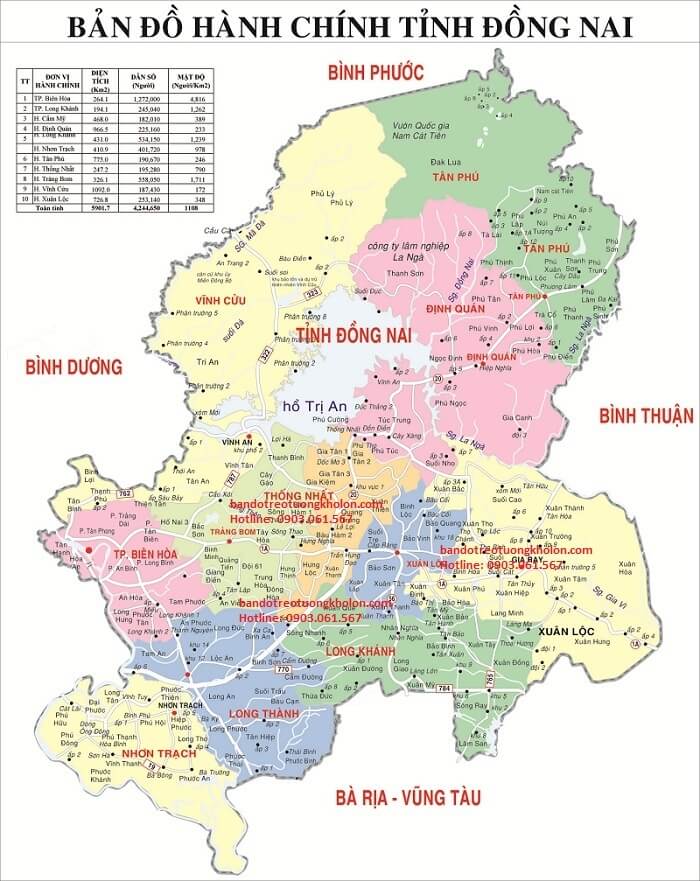 Bản Đồ Tỉnh Đồng Nai