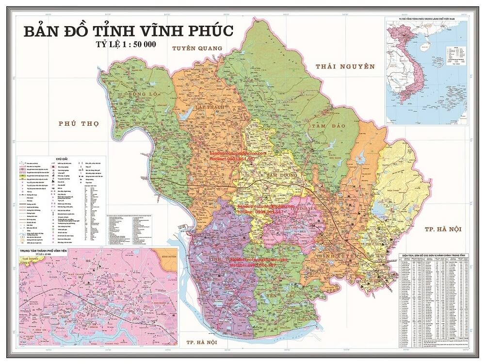 Bản Đồ Tỉnh Vĩnh Phúc Khổ Lớn
