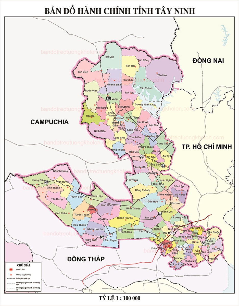 Bản Đồ Tỉnh Tây Ninh Sau Sáp Nhập